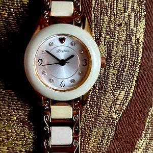 Brighton rose gold and cream watch